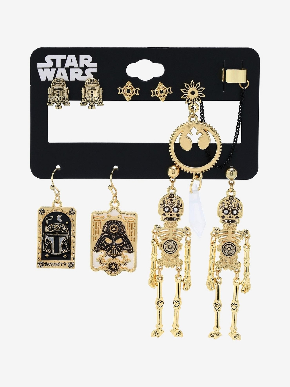 Star Wars Day Of The Dead Gold-Tone Character Charm EarringSet - Gold